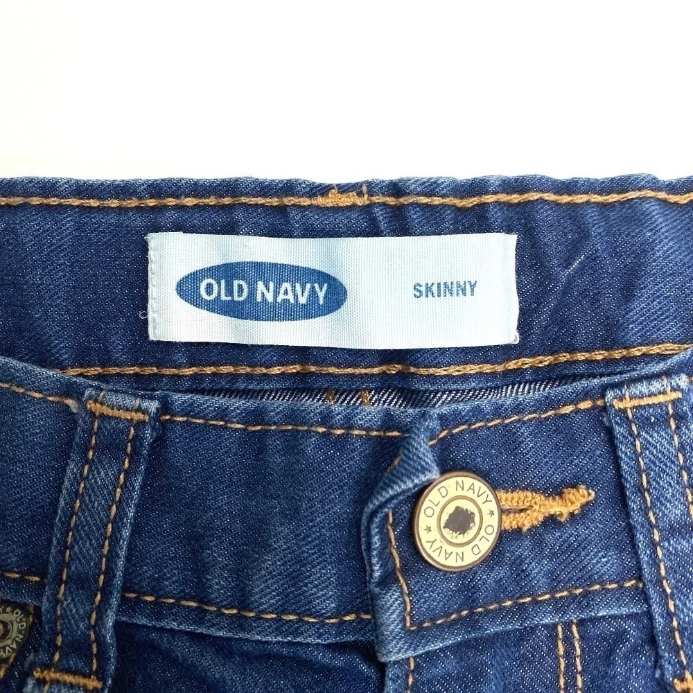 Old Navy Jeans Boys 12 Blue Adjustable Waist Straight‎ Leg Dark Wash Denim